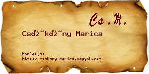 Csákány Marica névjegykártya